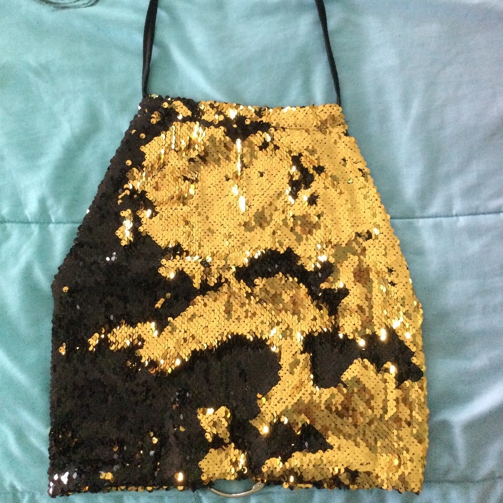 Gold Sequin Halter Top
